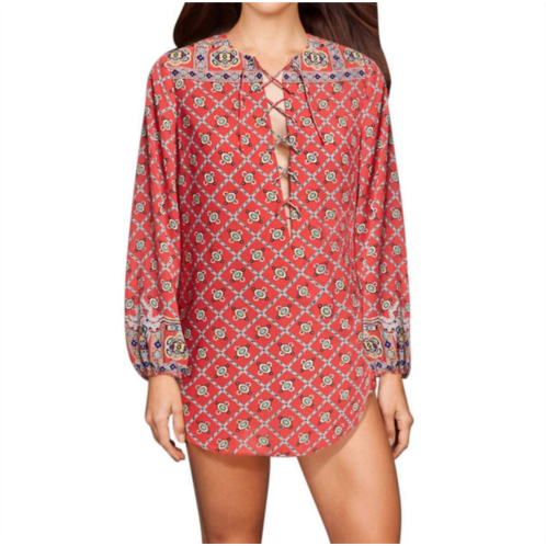 Nanette Lepore pretty tough lace up tunic top in nnl pretty tough