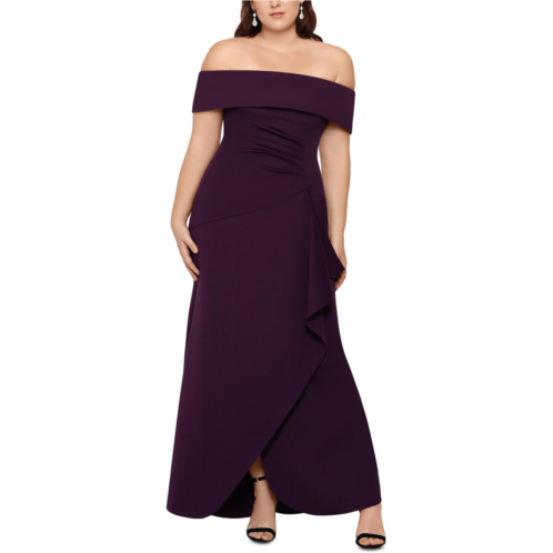 Xscape plus womens off-the-shoulder maxi evening dress