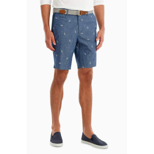 JOHNNIE-O mens hula garment dyed shorts in chambray