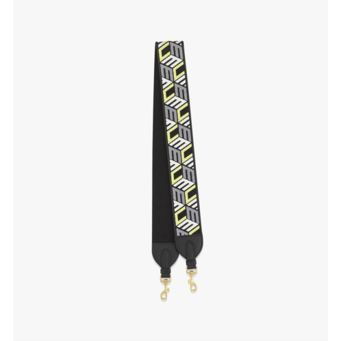 MCM aren shoulder strap in cubic monogram webbing