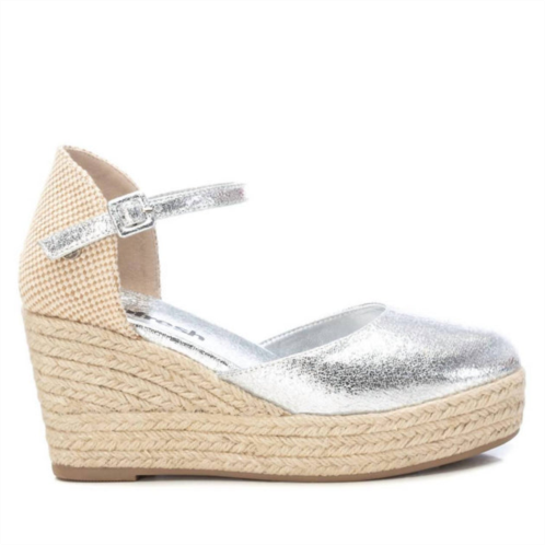 Xti womens wedge sandals in silver