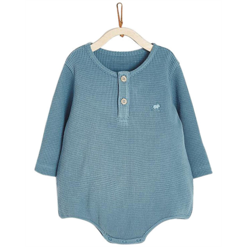 Babycottons organic waffle henley bodysuit