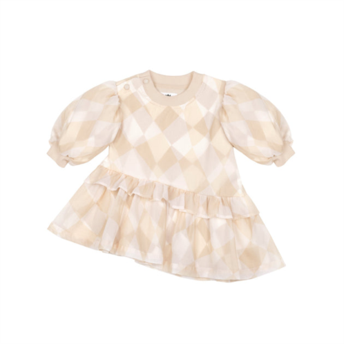 Omamimini baby terry and organza dress