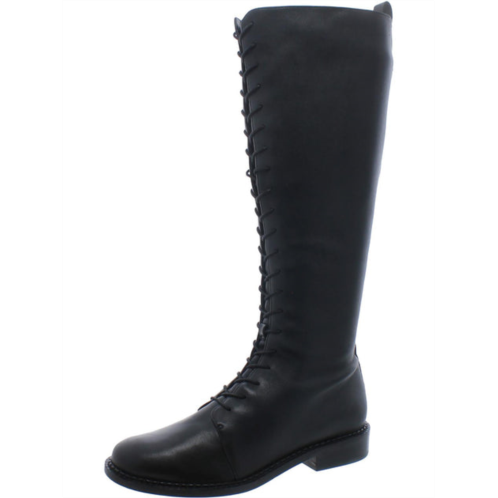 Vince womens faux leather lace up knee-high boots