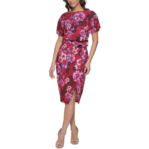 Kensie womens crepe midi sheath dress