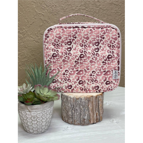 The Classy Cloth mega makeup case in pink leopard