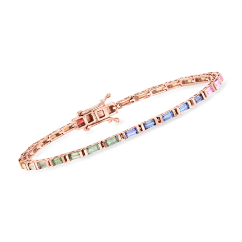 Ross-Simons multicolored sapphire tennis bracelet in 18kt rose gold over sterling