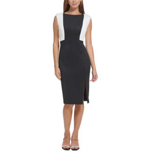 Calvin Klein womens scuba colorblock sheath dress