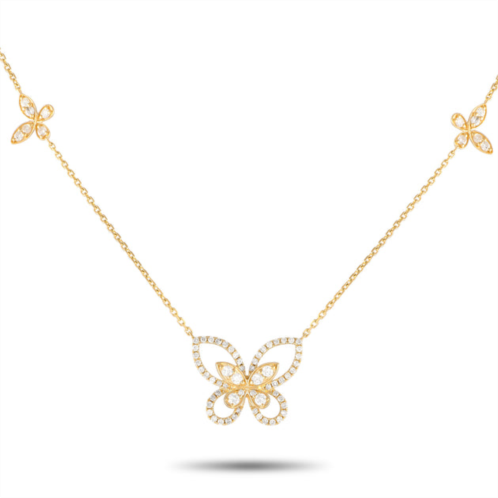 Non Branded lb exclusive 14k yellow gold 1.0ct diamond butterfly necklace nk01615-y