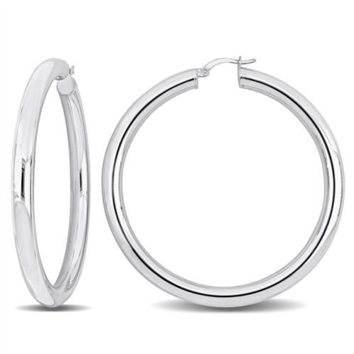 Mimi & Max 60x5mm hoop earrings in sterling silver