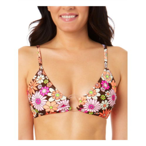 Salt + Cove juniors womens floral print o-ring bikini swim top