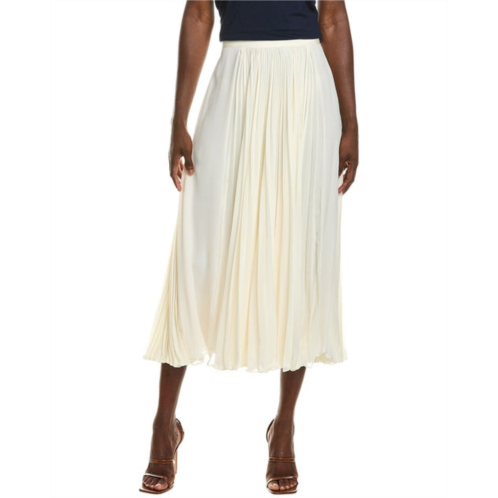 Oscar de la Renta pleated silk a-line skirt