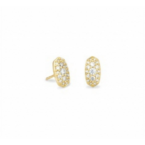 Kendra Scott grayson gold stud earrings in white crystal