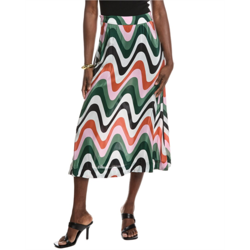 FARM Rio wave gradient midi skirt