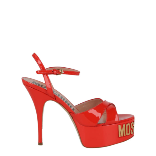 Moschino logo plaque platform sandals