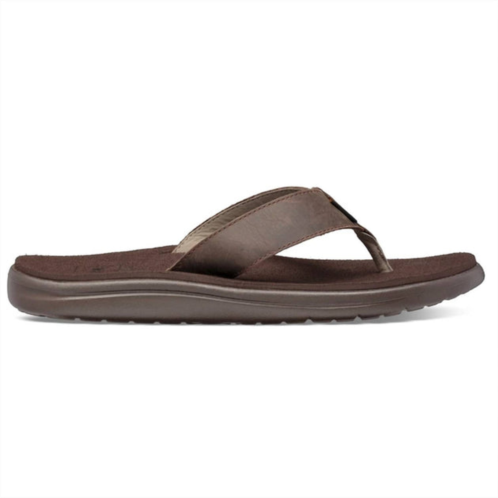 Teva mens voya flip leather in chocolate brown