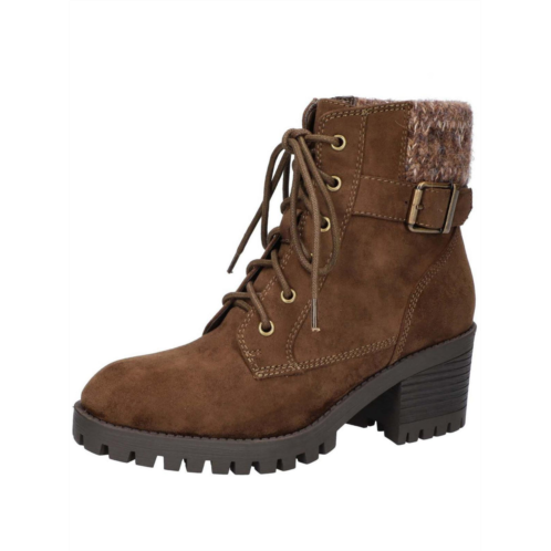 Bella Vita ethel womens pull on faux leather combat & lace-up boots