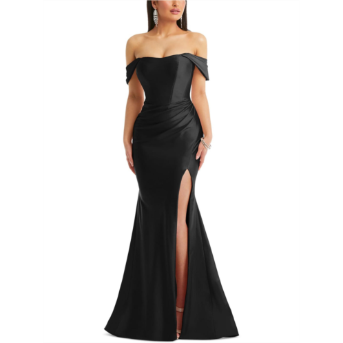 Cynthia & Sahar womens satin corset evening dress