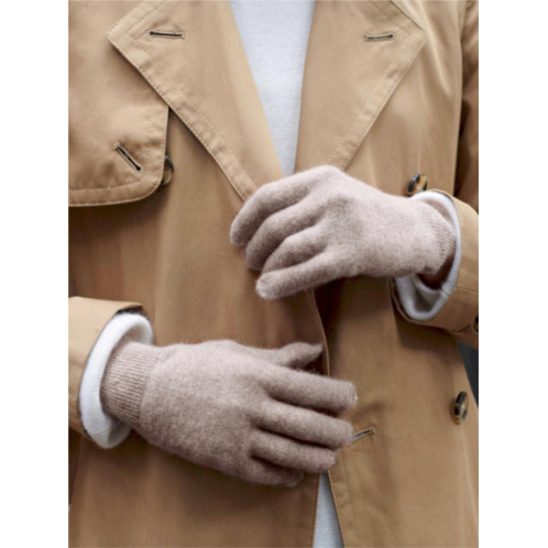 White + Warren cashmere gloves in oak heather