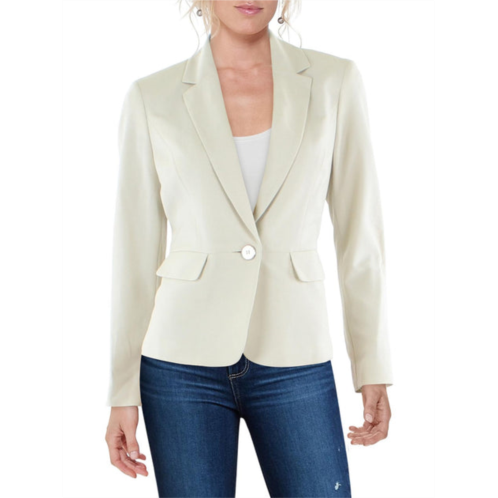 Le Suit petites womens knit long sleeves one-button blazer