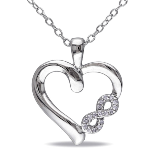 Mimi & Max diamond infinity heart necklace in sterling silver