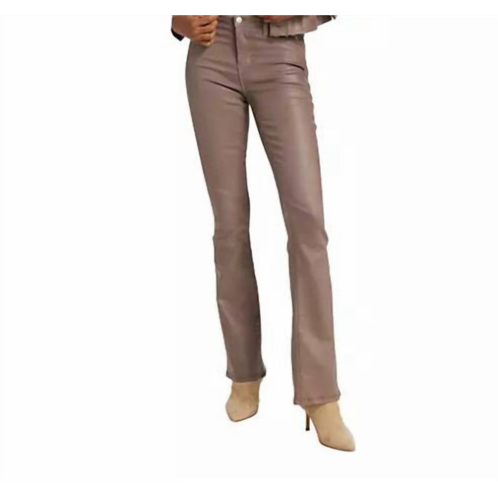 selma hi-rise sleek bootcut jeans in deep taupe coated