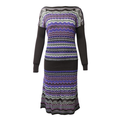 Missoni printed knitted midi dress in multicolor polyester