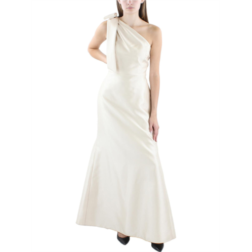 Alfred Sung womens satin maxi evening dress