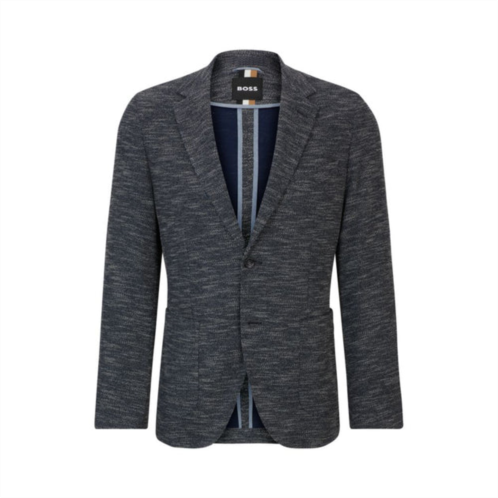 BOSS regular-fit jacket in micro-patterned stretch jersey