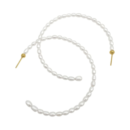 Adornia seed pearl hoops gold