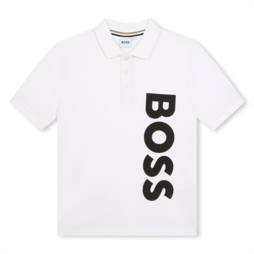 BOSS white logo polo