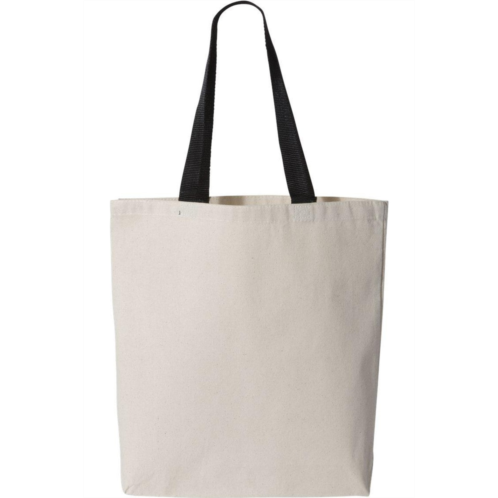 Q-Tees 11l canvas tote with contrast-color handles