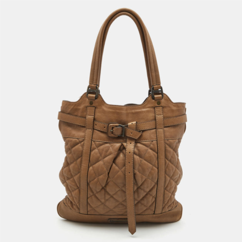 Burberry quilted leather buckle tote