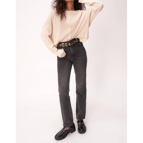 PROJECT SOCIAL T ramina seamed textured longsleeve top in ginger root