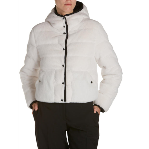 Moncler malp womens faux fur logo puffer jacket