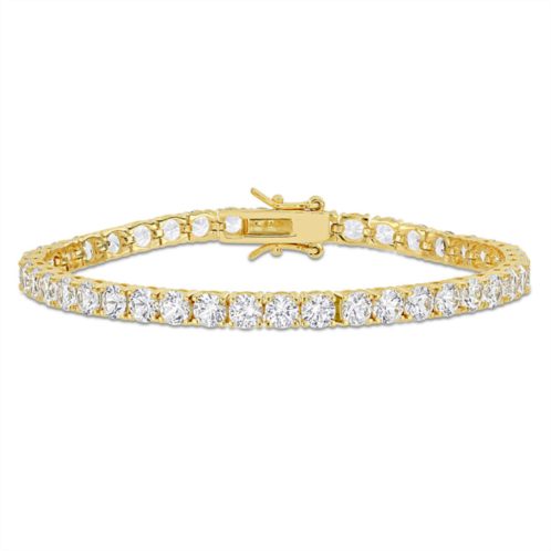 Mimi & Max 14 1/4ct tgw created white sapphire tennis bracelet in yellow silver