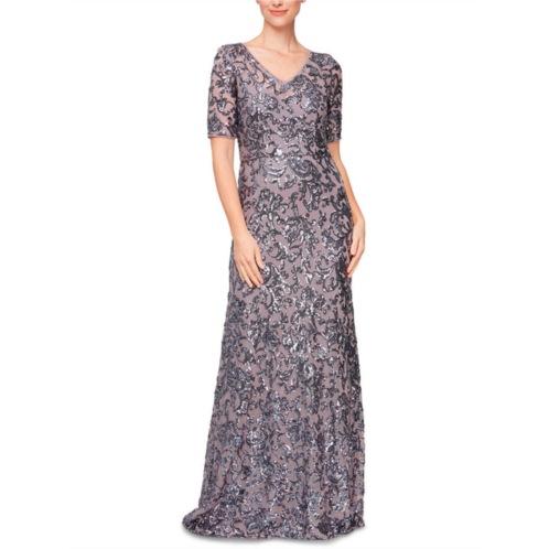 Alex Evenings womens sequined long evening dress