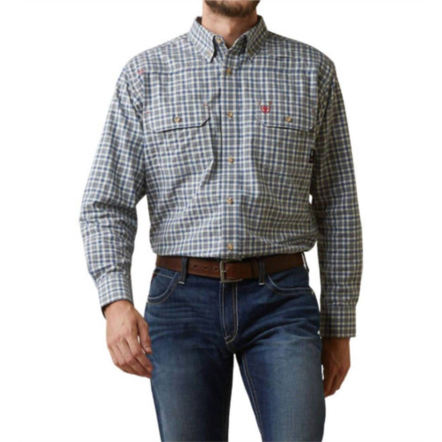 ARIAT plaid featherlight work shirt - plus in clear sky plaid