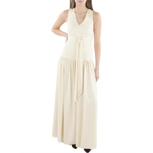 BCBGMAXAZRIA womens ruched sleeveless evening dress