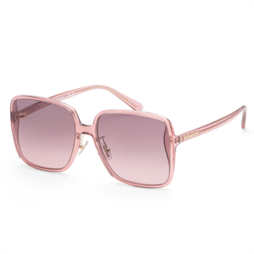 Coach womens 61mm transparent berry sunglasses