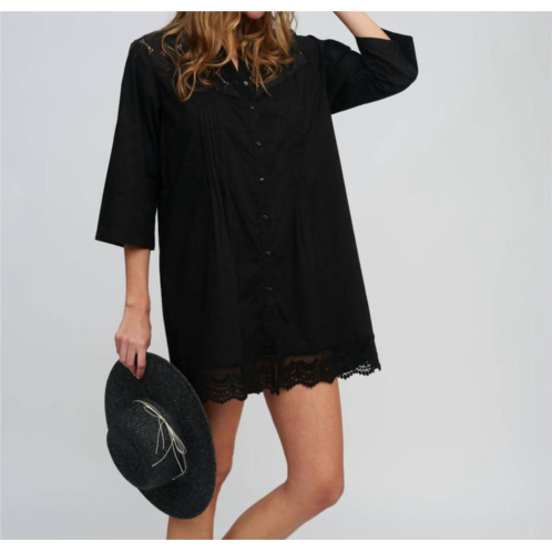 Pia Rossini ola beach shirt in black