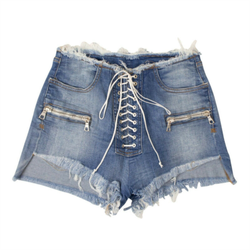 Unravel Project denim lace-up shorts - denim