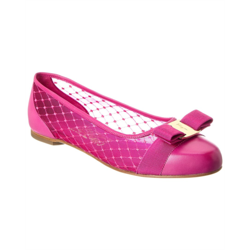 Salvatore Ferragamo ferragamo varina mesh & leather flat