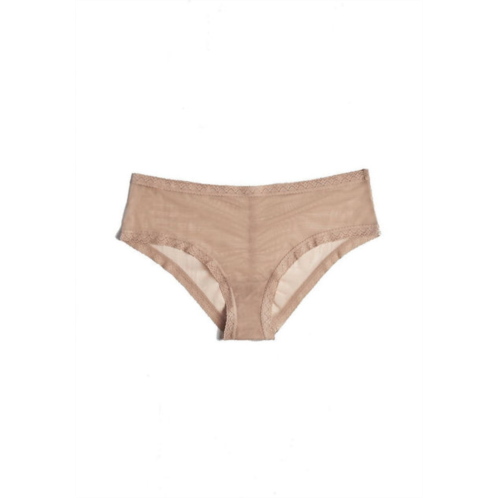 Blush Lingerie mesh lace trim hipster panty in malt