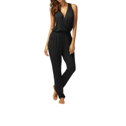 Carmen Marc Valvo daiquiri caribbean jump suit in black