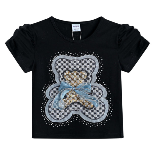 Mimi Tutu black bear applique t-shirt