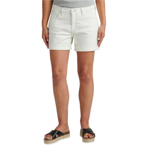 JAG alex boyfriend mid rise short in white