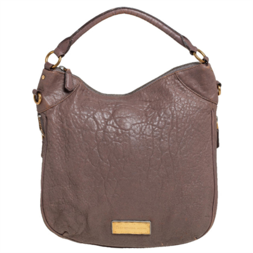 Marc by Marc Jacobs taupe leather classic q hillier hobo