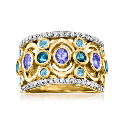 Ross-Simons multi-gemstone ring in 18kt gold over sterling