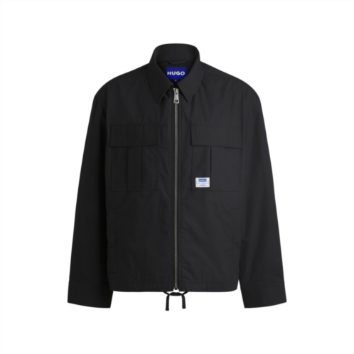 HUGO ripstop-cotton regular-fit jacket with logo label